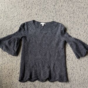 LC Lauren Conrad Charcoal Bell Sleeve Sweater